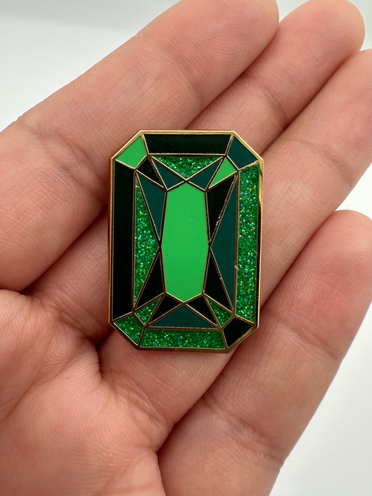 Emerald Enamel Pin