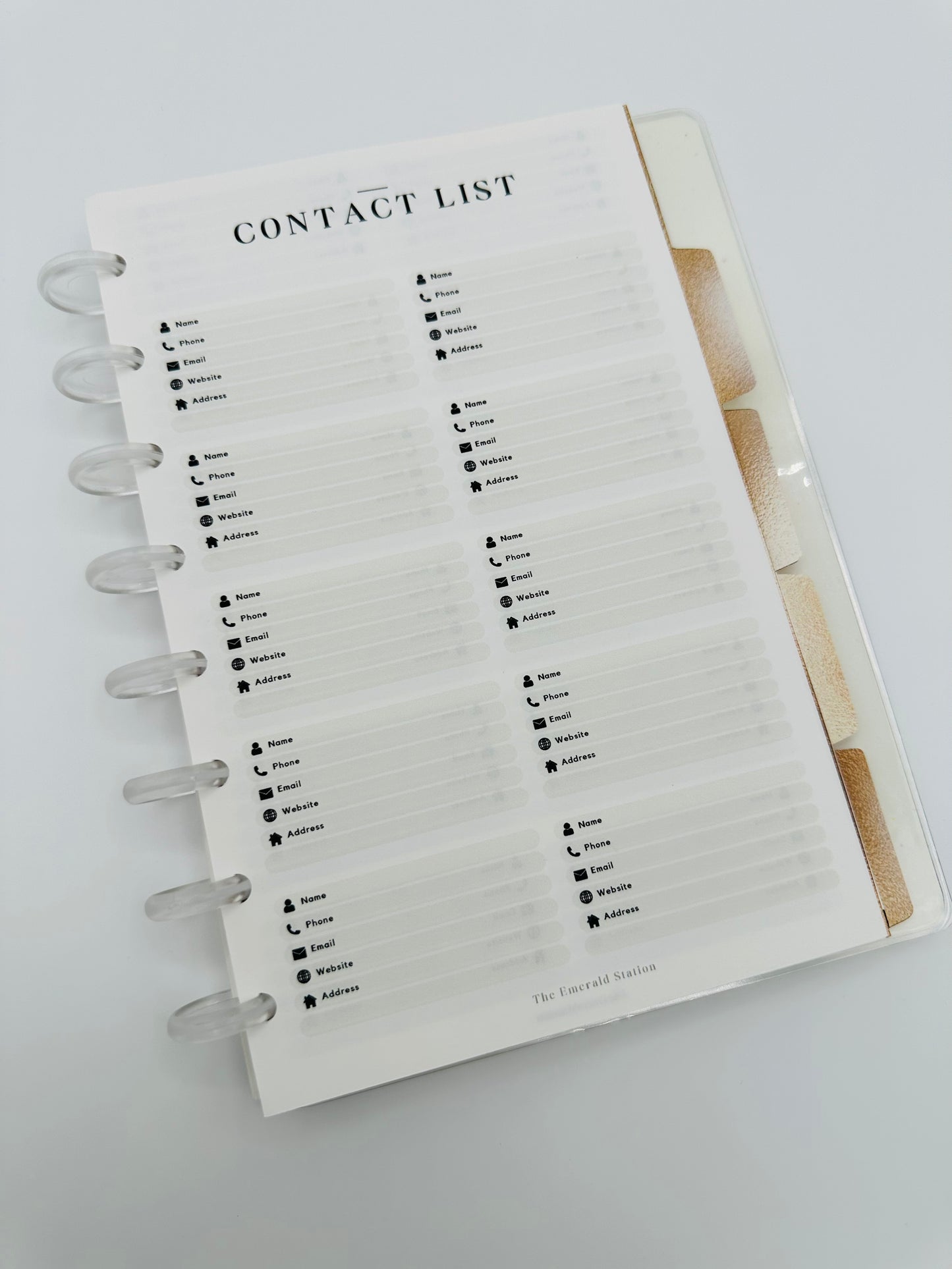 Contact List | Planner Inserts