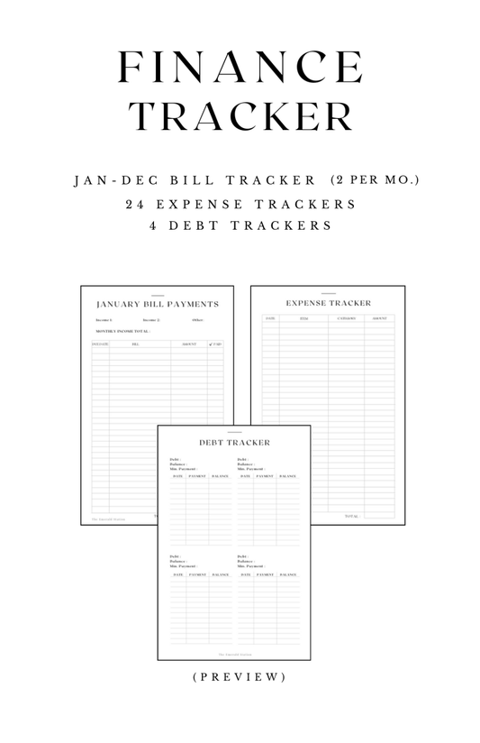 Monthly Finance Tracker | Planner Inserts1