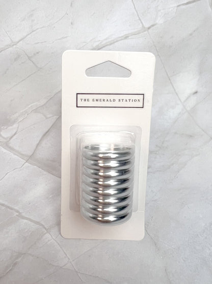 Silver Metal Discs (8 count) 32 mm2